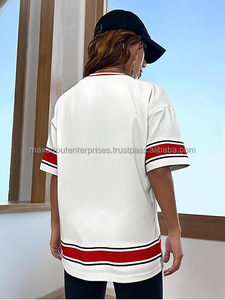 Unisex Streetwear Oversized V Neck American Football Jersey 66 Print White Red Black Striped Short Sleeve Summer <b>Top</b> - Product Image 4
