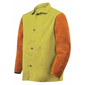 Veste de travail en cuir de vachette de qualité supérieure, tissu en coton, veste de soudeur industrielle, veste de sécurité pour travaux lourds - Product Image 5