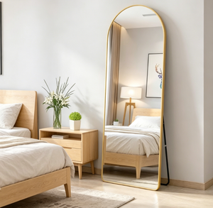 <b>Arched</b> Floor <b>Mirror</b> <b>Full</b> <b>Length</b> Body <b>Mirror</b> Aluminum Alloy Frame Glass Panel Decorative Standing <b>Mirror</b> for Bedroom Living Room - Product Image 4