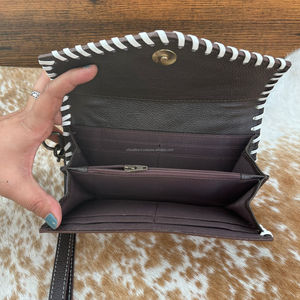 กระเป๋าคลัทช์ผู้หญิงสำหรับงานแกะสลักด้วยมือลายดอกทานตะวันหนังวัวสไตล์ตะวันตกดีไซน์ใหม่ - Product Image 5