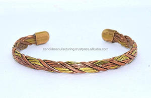 Candid Mfg Co <b>Gold</b> Plated Copper Wire Magnetic Cuff Bracelets Trendy for Cardiovascular Relief Bone Veins Health Party Gift - Product Image 5