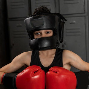 Professional Design Boxing <b>Training</b> <b>Head</b> Guards Genuine Leather Multi Layer Padding Lightweight <b>Head</b> Protection Kickboxing - Product Image 6