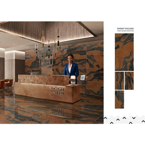 Vistaar Cemento Crema 600x1200mm Porcelanato 60x120cm Azulejos Esmaltados con Aspecto de Mármol Italia Marrón Chocolate Azulejos de Porcelanato Pulido - Product Image 1