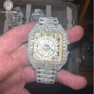 Montre de luxe Charm Jewells en acier inoxydable 40 mm avec accents de diamants, verre saphir, mouvement mécanique analogique, date automatique, étanche - Product Image 1