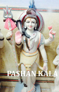Design personnalisé fait à la main dieu hindou Shiva Statue maison Temple décoration ornement résine artisanat marbre blanc seigneur Shiva Sculpture - Product Image 3