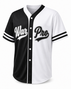 Maillot de baseball unisexe personnalisé noir et blanc, pull premium, uniforme sportif d'équipe, anti-bactérien, 100 % coton - Product Image 5