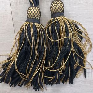 Wholesale BEHRAM INTERNATIONAL Ceremonial Uniform Waist <b>Belt</b> Custom Metallic <b>Gold</b> Ribbon Sash Fringe Tassel Double Prong Buckle - Product Image 5