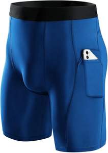 <b>Men</b> Compression <b>Shorts</b> with Phone Pockets, High Stretch Spandex Performance Tights for Fitness Training Yoga <b>Running</b> UPF 50+ - Product Image 5