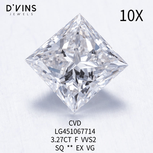 Diamantes cultivados en laboratorio D'VINS JEWELS, corte princesa, 1ct-5ct, color G, VVS, VS, para la fabricación de joyas. - Product Image 4