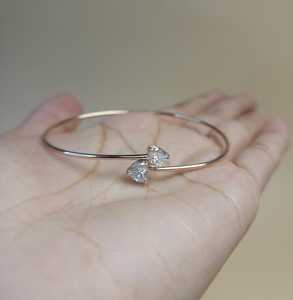 Brazalete de Diamante Cultivado en Laboratorio con Forma de Corazón de 1 Quilate, Oro de 18K para Mujer |   Pulsera de Diamantes de Lujo de Moda con Certificación IGI |   Aniversario - Product Image 3