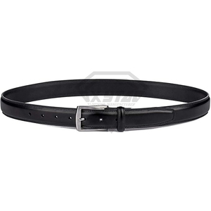 Ceinture en cuir véritable pour homme sur mesure, vente en gros, fabricant, ceintures habillées noires classiques de haute qualité, boucle à ardillon en alliage de luxe pour costume - Product Image 2