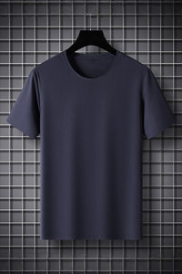 Camiseta de Algodón Lisa con Cuello Redondo para Hombre, Transpirable, Suave, Ligera, Cómoda, Informal, para Uso Diario, Verano - Product Image 5