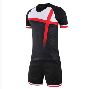Uniforme de handball respirant personnalisé pour hommes, noir, rouge, blanc, 100% polyester, manches courtes, équipes nationales - Product Image 4