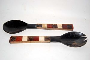 Cuillères en corne de buffle de haute qualité avec manche, cuillère à salade en corne, idéales pour la maison et l'hôtellerie, parfaites pour les cadeaux d'affaires - Product Image 3
