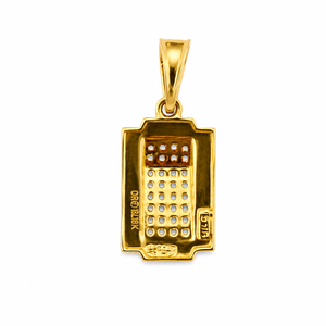 Pendentif rectangulaire en or 18 carats plaqué or avec diamants, pour homme et femme, finition polie, géométrique, pour mariage, fête, usage quotidien, cadeau, bijoux - Product Image 5