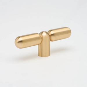 Modern T-Shaped Brass Cabinet Knob Handle Minimalist Design Durable Furniture Knob for Storage Closet Drawer <b>Hardware</b> - Product Image 1