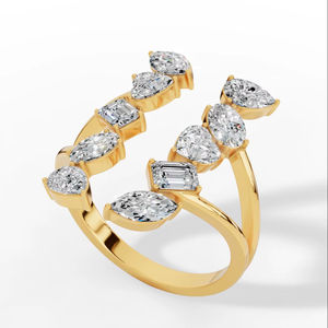 Bague en diamant de laboratoire multi-coupes fantaisie à haute demande, en or 18 carats, vente en gros, fabricant et fournisseur de bijoux fins OEM - Product Image 1