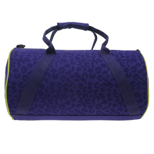 Bolsa Deportiva Morada con Estampado de Leopardo y Ribete Verde, Bolsa de Viaje para Gimnasio y Fitness, Material de Poliéster, Cierre de Cremallera, Diseño Duradero - Product Image 2