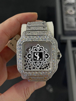 Montre Homme de Luxe Carrée en Acier Inoxydable à Quartz avec Moissanite et Diamants, Cadran à Aiguilles - Étanche, Idéale pour Mariage et Fiançailles, Meilleure Vente