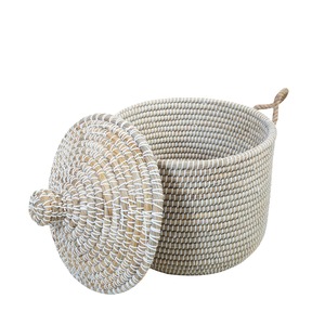 Handmade Seagrass Laundry <b>Basket</b> with <b>rope</b> Handle Handmade <b>Storage</b> <b>Basket</b> Wholesale eco-friendly Made Viet Nam - Product Image 5