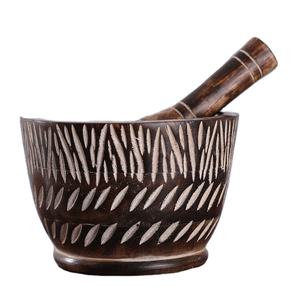 Pilon de mortier en bois de finition blanche naturelle Durable fait à la main de qualité supérieure outil de mélange de meulage d'herbes et d'épices sculpté - Product Image 1