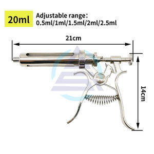 Jeringa Veterinaria de Inyección Continua para Animales, Tipo Revólver, 10/20/50 ml, Acero Inoxidable, Pistola de Vacunación Automática para Vacas, Cerdos y Ovejas - Product Image 6