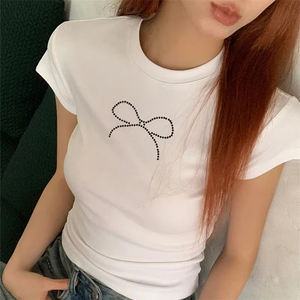 T-shirt d'été décontracté imprimé pour femmes, hauts en coton respirant, vêtements légers et confortables à manches courtes - Product Image 3