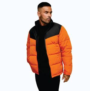 Veste matelassée pour homme Resolute en polyester 100% avec fermeture éclair intégrale, doublure rembourrée, noir-orange, avec 2 poches avant - Product Image 3