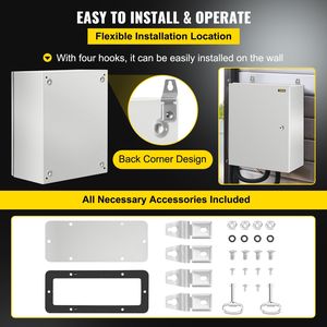 <span class=keywords><strong>NEMA</strong></span> 4X Thép bao vây 20x16x10 ''IP66 chống thấm nước chống bụi điện hộp nối an toàn phòng sạch hỗ trợ thiết bị - Product Image 6