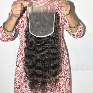 Extensions de cheveux humains indiens de haute qualité, bouclés, avec closure HD, prix de gros, cuticules alignées, vierges, bruts, non traités, noirs - Product Image 3