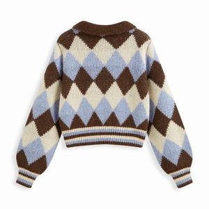 Suéter de Punto Estilo Universitario, Jersey con Patrón, Estilo Vintage, Prenda Cálida para Invierno, Transpirable, para Boutique - Product Image 2