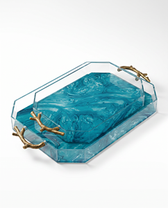 Una Adición Impresionante a su Mesa: Nueva y Elegante Bandeja para Pan Judaica con Asa de Acrílico Lucite - Product Image 5