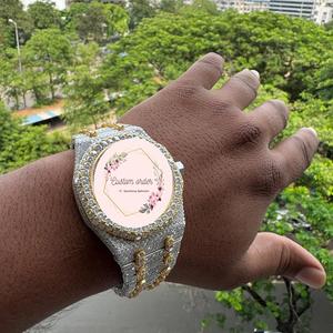 Montre personnalisée Hip Hop en moissanite et diamants, mouvement mécanique automatique, étanche, montre-bracelet pour homme, passe le test du diamant - Product Image 2