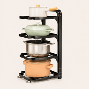 Factory Wholesale 5-Tier Heavy Duty Carbon Steel Pot and <b>Pan</b> Organizer Rack Multi-Layer Kitchen Storage Shelf for Cabinets - Product Image 2