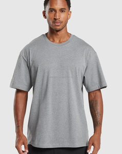 Camiseta de algodón 100% ligera con hombros caídos para hombre, cómoda, transpirable, cuello redondo, Media manga, secado rápido - Product Image 1