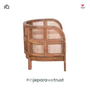 Sillón de Jardín Escandinavo de Madera de Teca y Ratán, Resistente al Agua, Duradero y Cómodo, Muebles de Exterior para Terraza, Personalizable para Resorts - Product Image 5