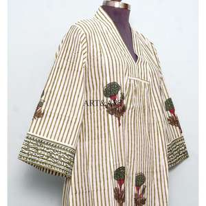 Robe longue en coton 100% faite à la main pour femme, imprimé floral artisanal, style décontracté chic, idéale pour les fêtes, tenue de demoiselle d'honneur, coupe midi trapèze - Product Image 5