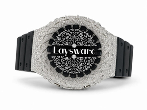 Montre de luxe en moissanite VVS pour hommes et femmes, cadran noir analogique-numérique, sertie de strass, style hip-hop, cadeau - Product Image 6