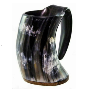 แก้วฮอร์น แก้วฮอร์นดีไซน์หรูหราเป็นธรรมชาติ ฝาปิดกันรั่ว ฉนวนสุญญากาศ แก้วกาแฟ - Product Image 1