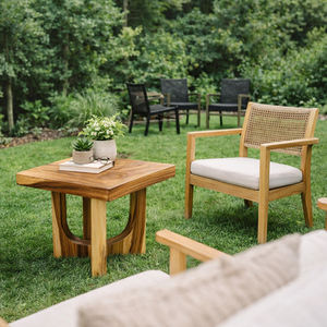 โต๊ะกาแฟไม้สักธรรมชาติสุดหรู ดีไซน์โมเดิร์นมินิมอล แข็งแรงทนทาน เหมาะสำหรับตกแต่งห้องนั่งเล่น ขายส่งจำนวนมาก - Product Image 5