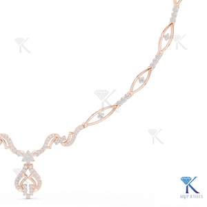 Premium Lab Grown Diamond Bridal <b>Statement</b> <b>Necklace</b> Open Teardrop Pendant 14K 18K Solid Gold Floral Fine Women Jewelry Party - Product Image 4