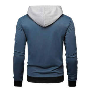 Sweat-shirt à capuche surdimensionné pour homme, gris uni, en coton French Terry, coupe décontractée, avec poche, pour l'automne - Product Image 3