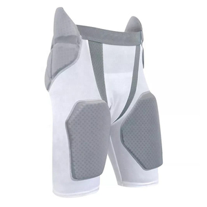Mens White Padded American Football Pants Buckle Closure Regular Fit Breathable <b>Athletic</b> Practice Game Performance Sportswear - Product Image 6