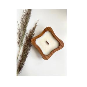 Recipiente de madera para velas, diseño personalizado, estilo veta de madera, para decoración del hogar. - Product Image 1