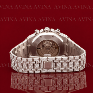 Luxury Iced Out Moissanite <b>Chronograph</b> Watch for Men | Full Pave Rose Gold Diamond Watch | Stainless Steel Hip Hop Timepiece - Product Image 5