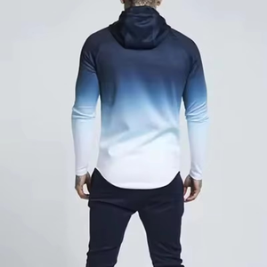 Sweat-shirts à capuche pour hommes de haute qualité, impression par sublimation, vente en gros, couleur unie, 100% polyester, molleton, fermeture éclair intégrale, coupe ajustée - Product Image 2