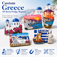 Aimant de réfrigérateur personnalisé en résine 3D, souvenir de Santorin, Oia, Grèce, amphore en argile de Crète, aimants de voyage, autocollant pour réfrigérateur