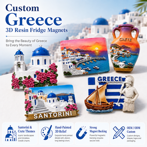 Aimant de réfrigérateur personnalisé en résine 3D, souvenir de <span class=keywords><strong>Santorin</strong></span>, Oia, Grèce, amphore en argile de Crète, aimants de voyage, autocollant pour réfrigérateur - Product Image 2