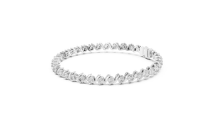 Pulsera de tenis de oro macizo de 18K con diamantes cultivados en laboratorio de corte brillante redondo de 3.5ct, engaste tipo collet, para mujer, joyería fina con cierre de eslabones - Product Image 5