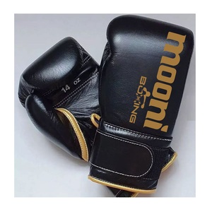 Gants de boxe de combat et d'entraînement Muay Thai personnalisés en cuir synthétique, sans protège-poignets, 24 oz, universels, lestés, avec fermeture auto-agrippante - Product Image 2